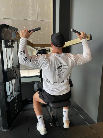 Męski longsleeve treningowy z nadrukiem White - obrazek 4