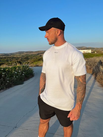 Męski bawełniany T-shirt oversize white