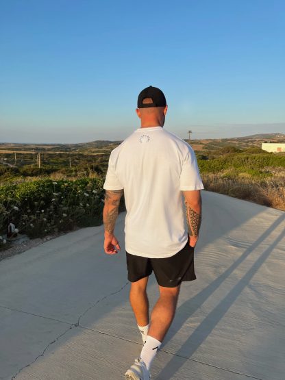 Męski bawełniany T-shirt oversize white - obrazek 2