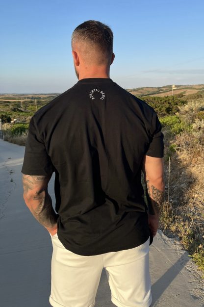 Męski bawełniany T-shirt oversize black - obrazek 2