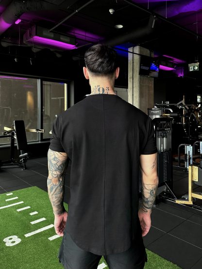 Męski T-shirt sportowy COTTON Black - obrazek 3