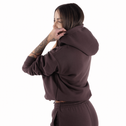 Bluza dresowa damska Premium Cotton Chocolate - obrazek 4