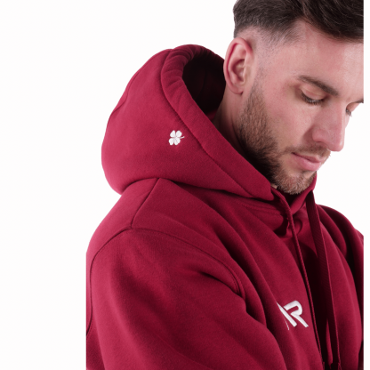 Bluza dresowa hoodie Premium Cotton Burgundy - obrazek 2
